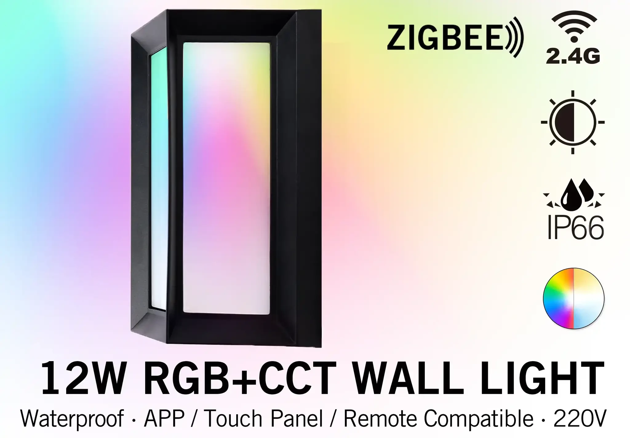 Mi·Light Buiten Wandlamp Rechthoekig RF 2.4G + Zigbee Mi-Light 12W RGBCCT 220V IP66 LED Verlichting
