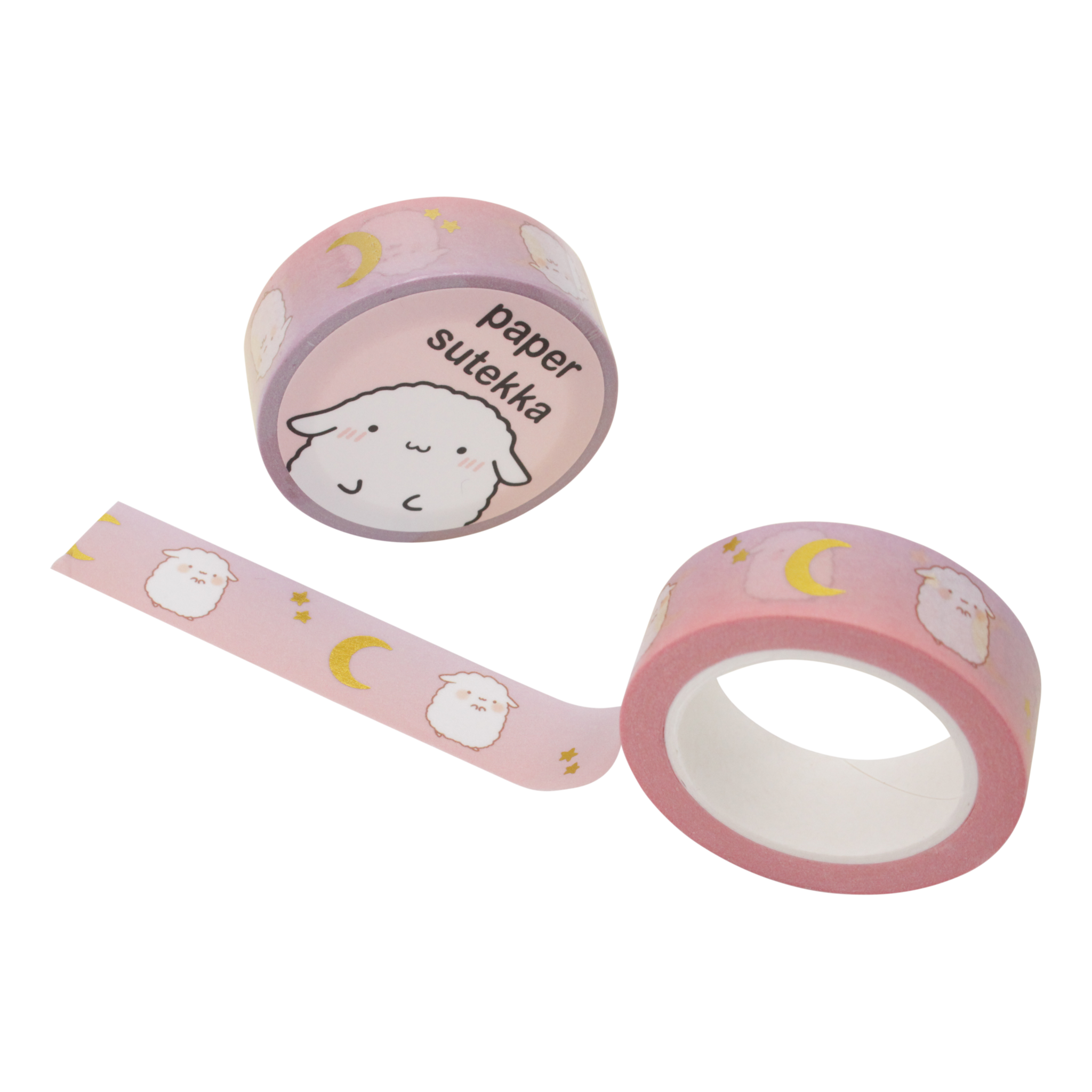 Washi Tape - Pink Moon Ombre - Gold Foil