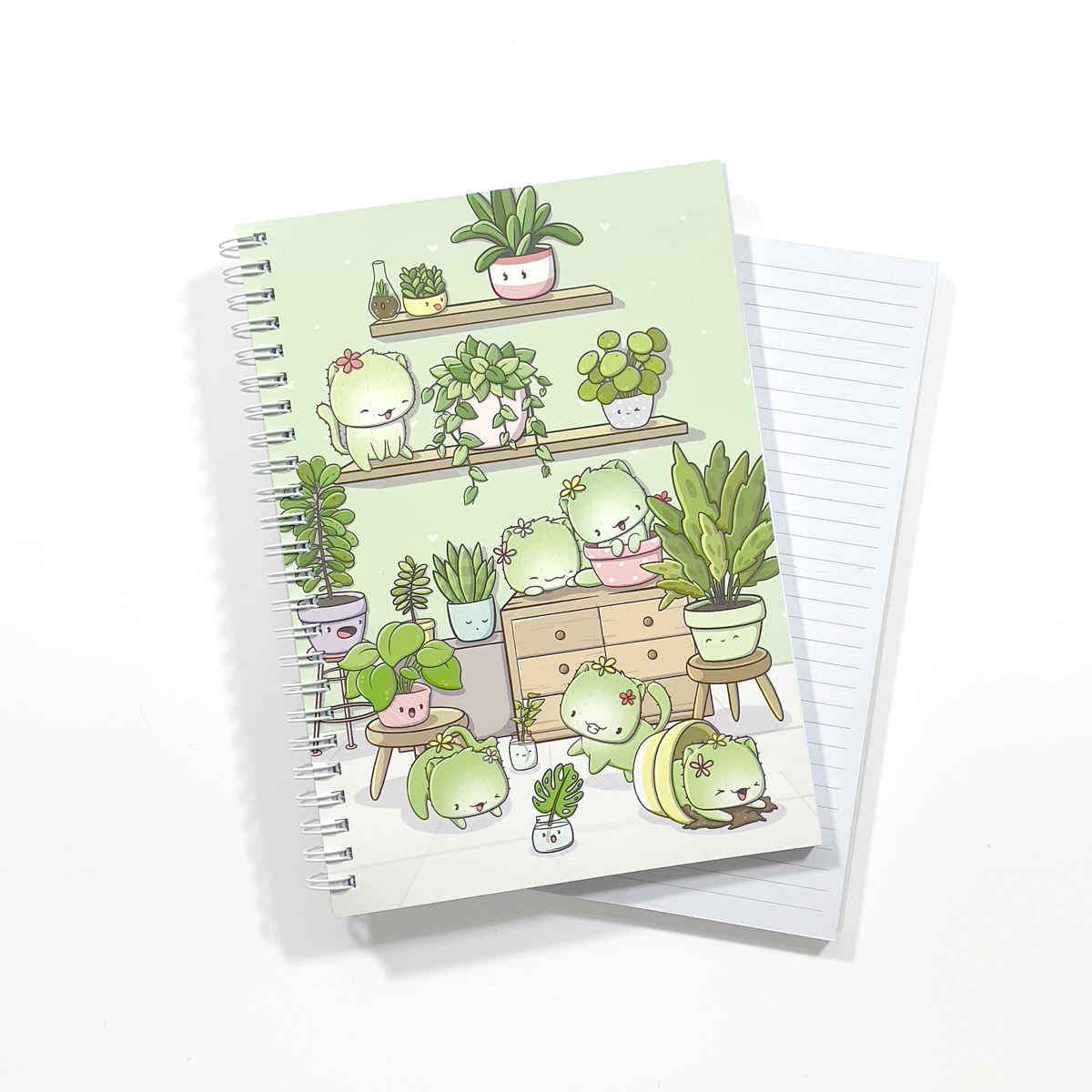 CutieSquad Notebook A5 - Cactus Cats and Plants