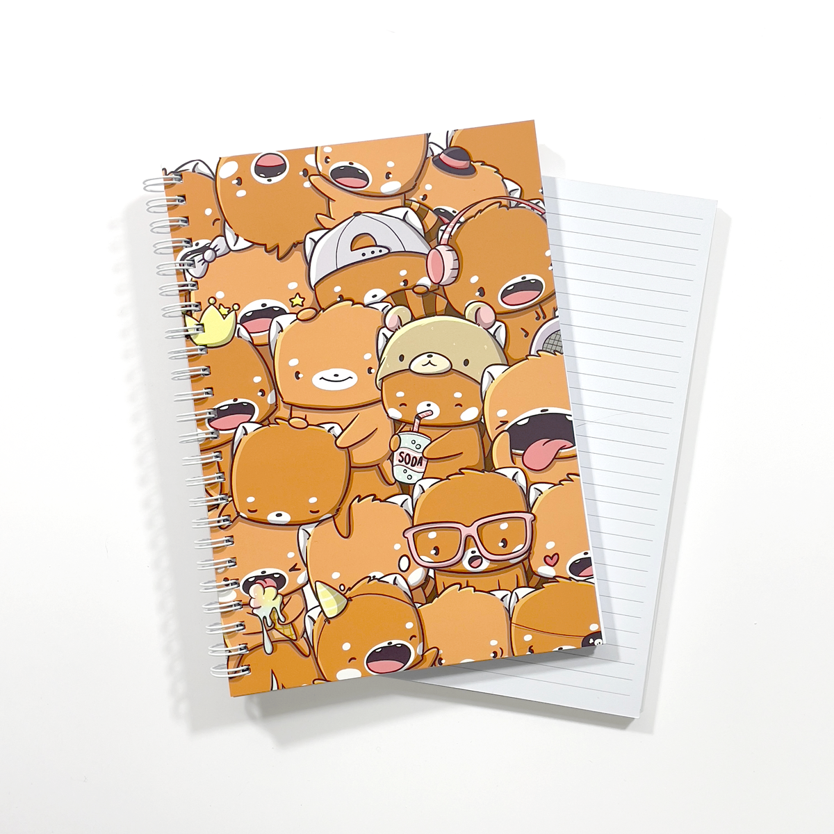 CutieSquad Bullet Journal A5 - Red Panda Doodle