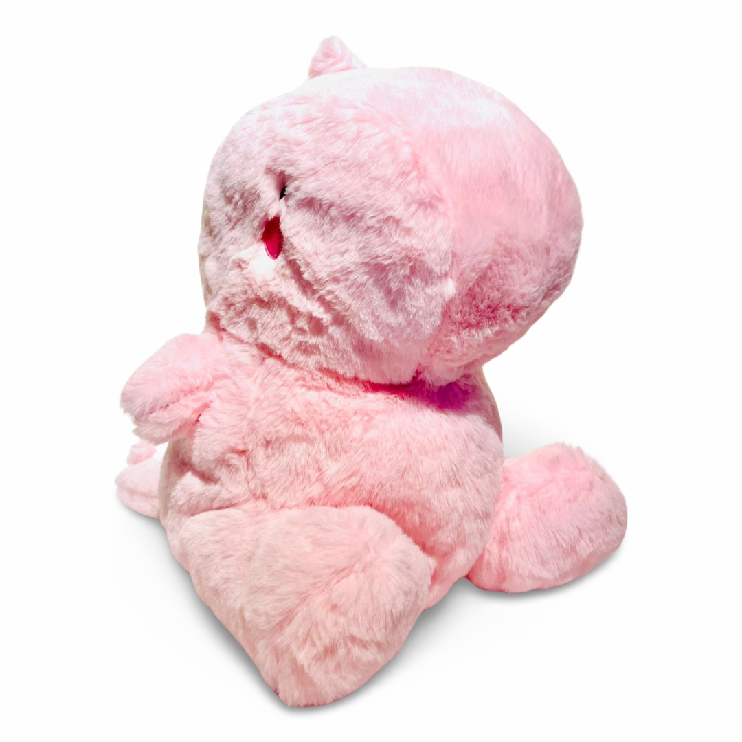 Kenji Yabu Fluffy Dino roze knuffel - 27 cm