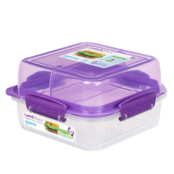 Sistema TO GO - Vierkante Lunch Stack - 1.240 ml Paars