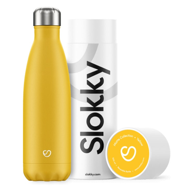 Slokky - Geïsoleerde Drinkfles - 500 ml Matte Yellow