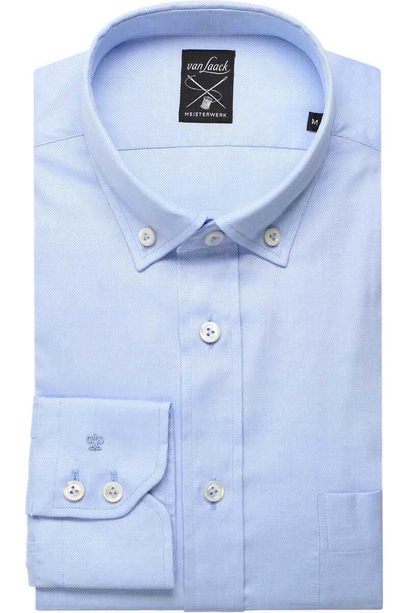 van Laack Meisterwerk Tailor Fit Overhemd lichtblauw, Gestructureerd