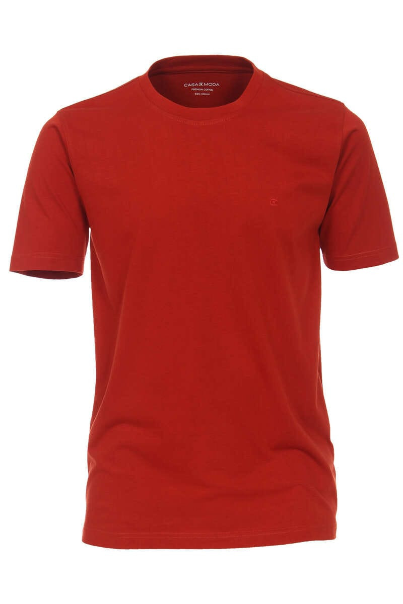 Casa Moda Casual Casual Fit T-Shirt ronde hals rood, Effen