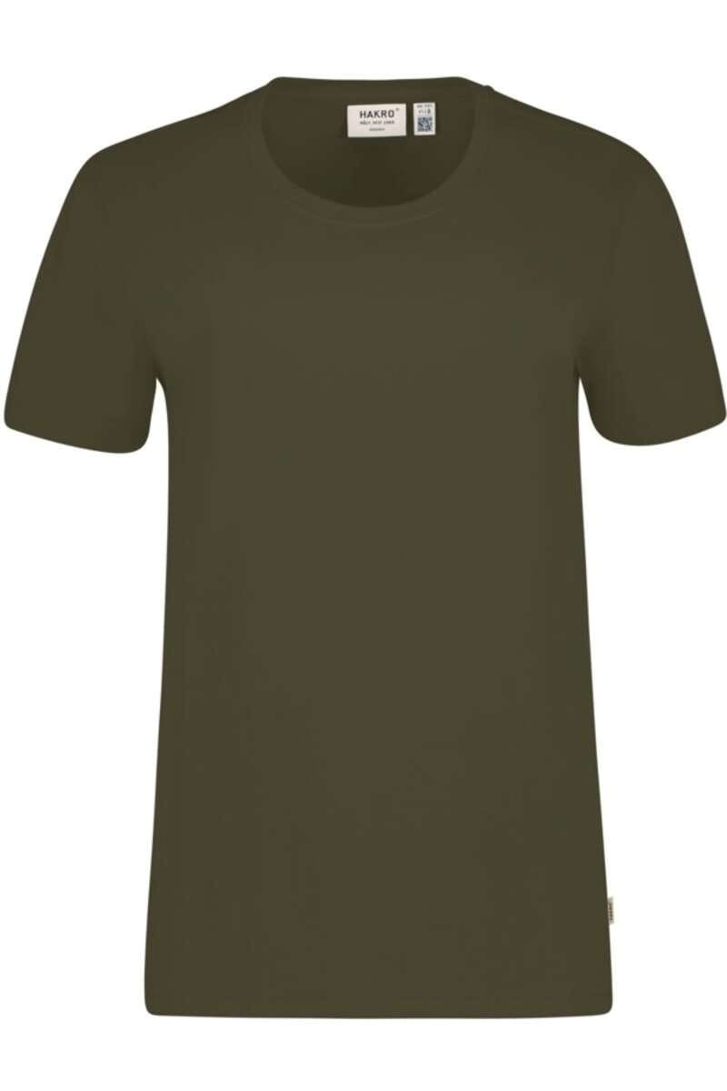 HAKRO Organic Regular Fit T-Shirt ronde hals olijfgroen, Effen