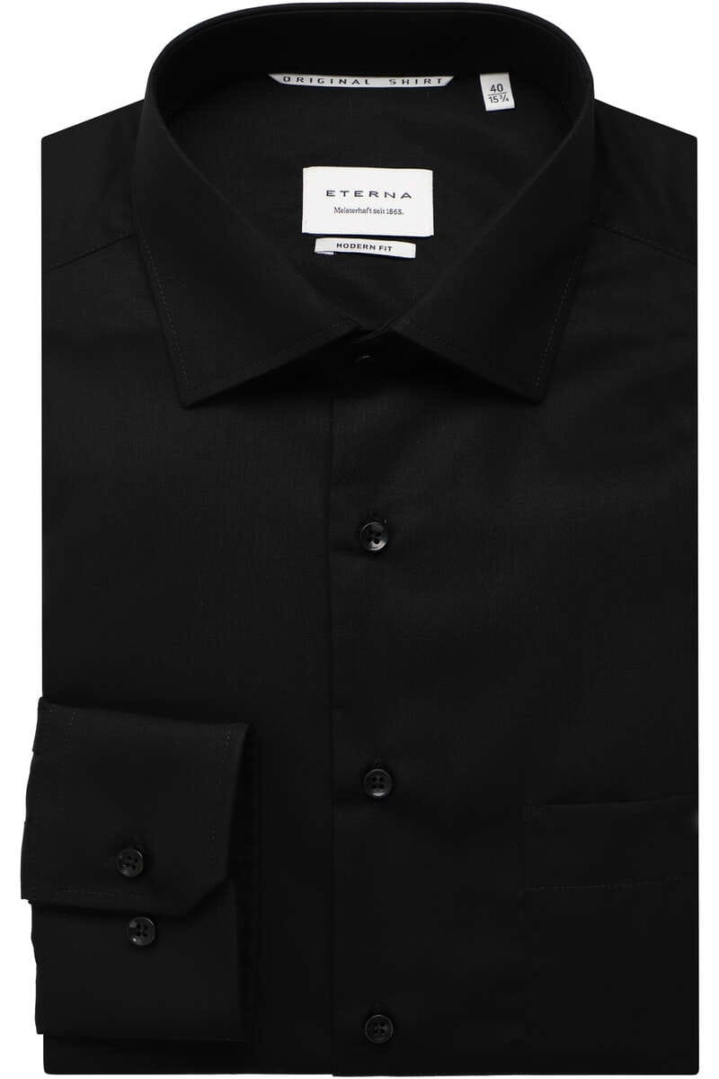 ETERNA Modern Fit Overhemd ML6 (vanaf 68 CM) zwart