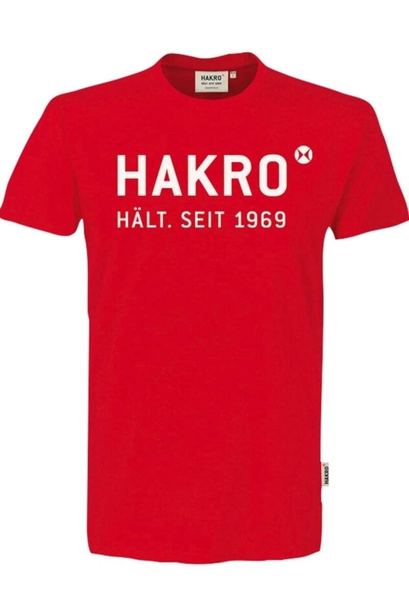 HAKRO Regular Fit T-Shirt ronde hals rood, Bedrukt