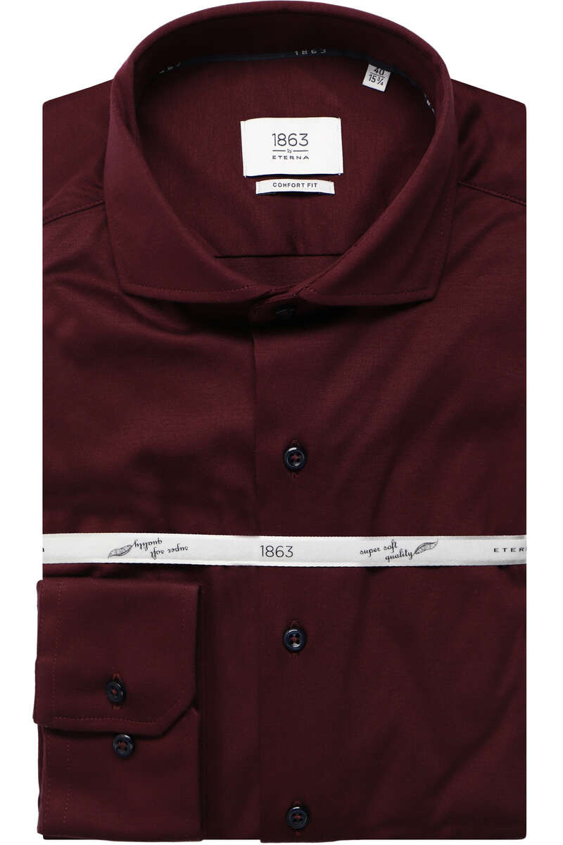 ETERNA 1863 Comfort Fit Jersey shirt bordeaux, Effen