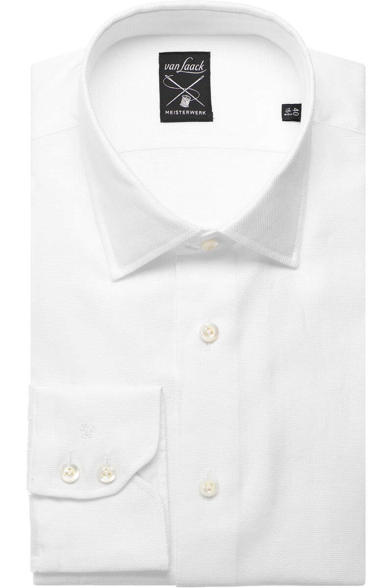 van Laack Meisterwerk Slim Fit Overhemd wit, Gestructureerd