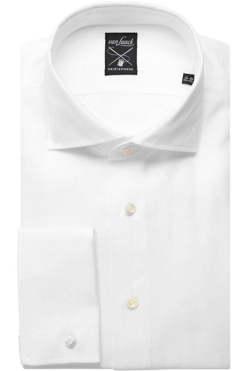 van Laack Meisterwerk Tailor Fit Overhemd wit, Gestructureerd