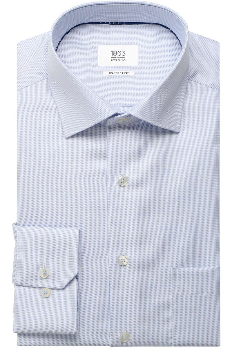 ETERNA Comfort Fit Overhemd lichtblauw, Gestructureerd