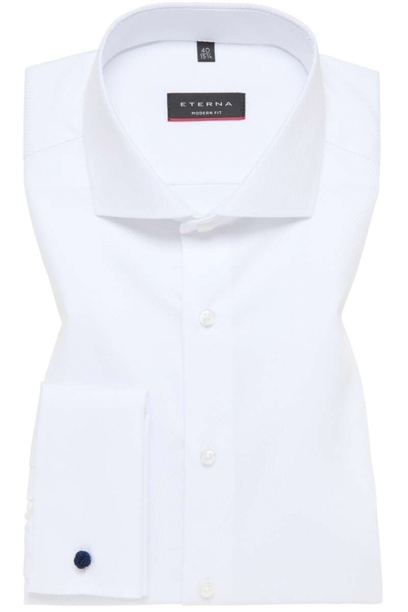 ETERNA Modern Fit Overhemd wit, Gestructureerd
