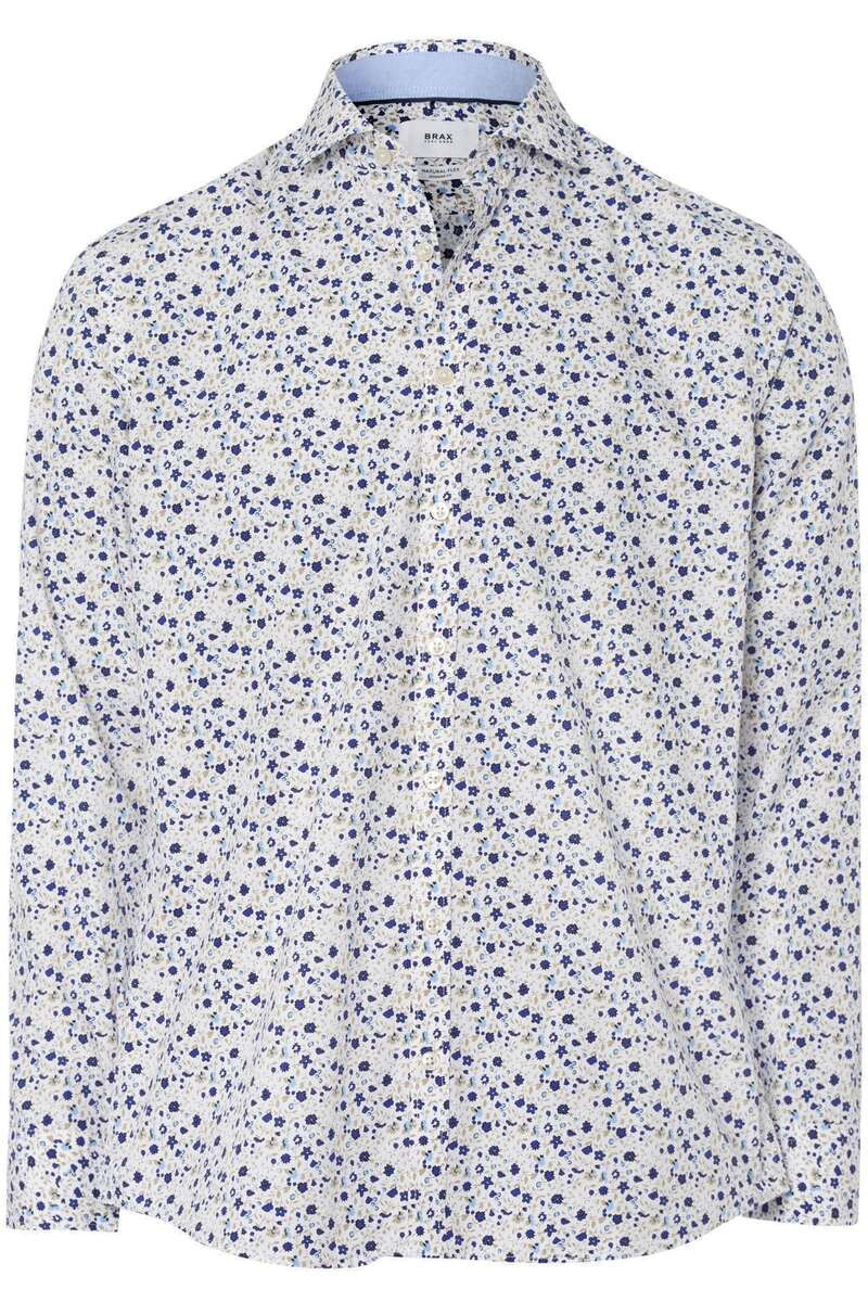 Brax Modern Fit Overhemd wit/blauw, Motief