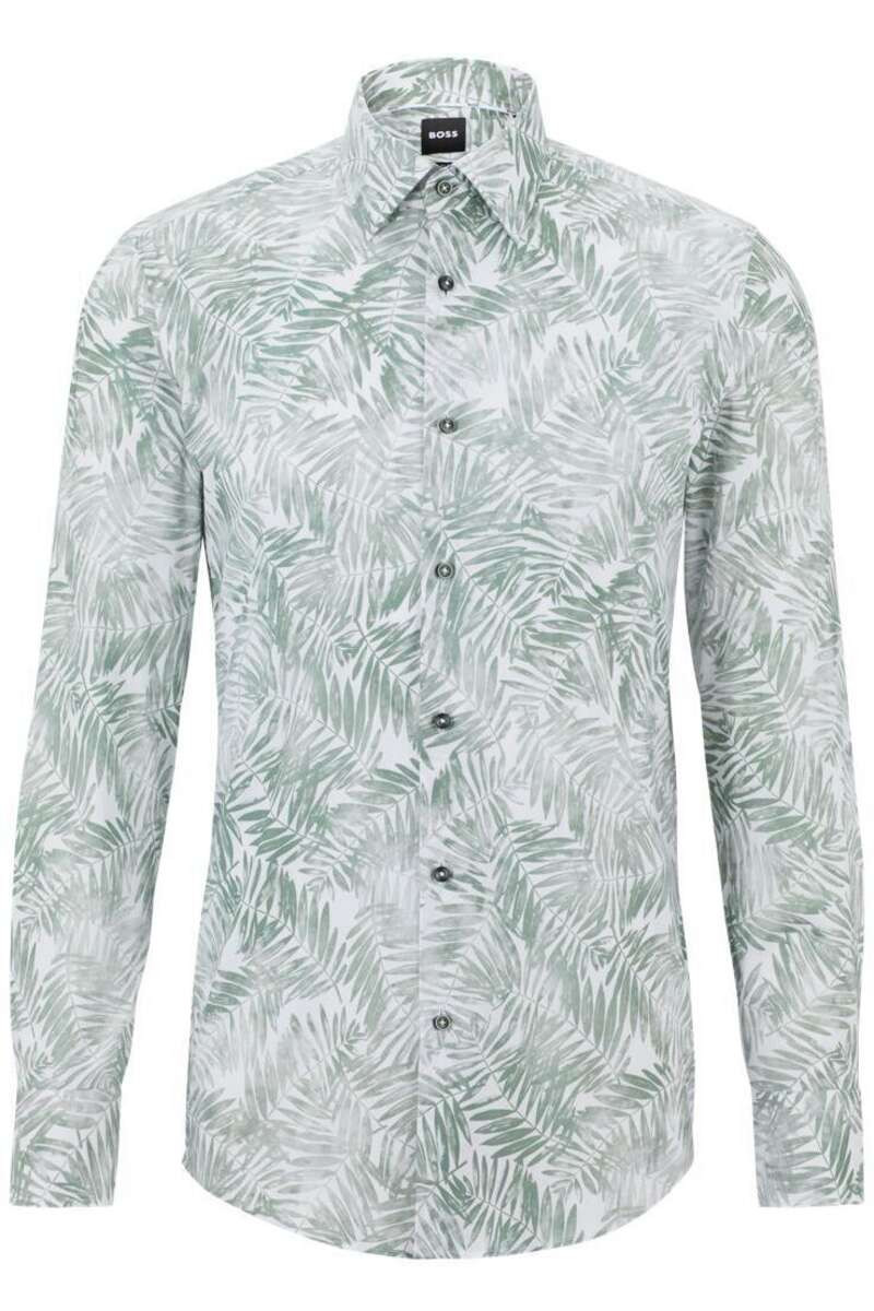 BOSS Slim Fit Overhemd groen, Motief