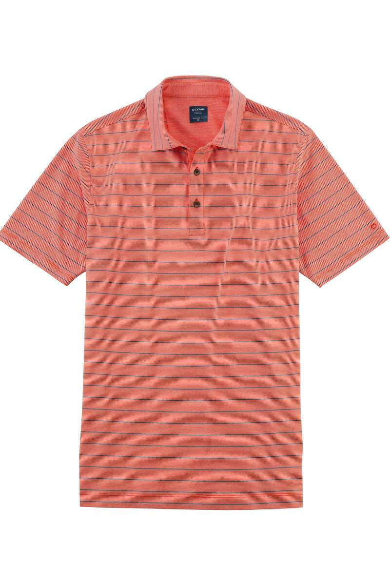 OLYMP Casual Modern Fit Polo shirt Korte mouw blauw/oranje/wit