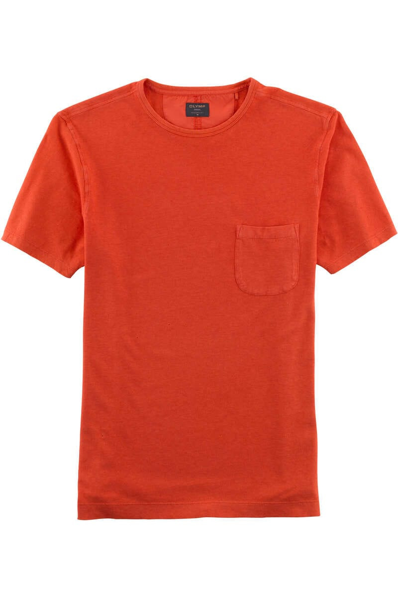 OLYMP Casual Modern Fit T-Shirt rood, Effen