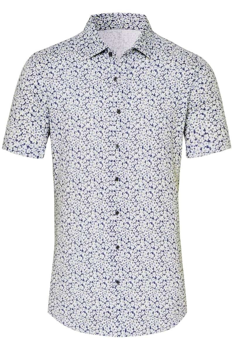 Desoto Slim Fit Jersey shirt wit/blauw, Bloemen