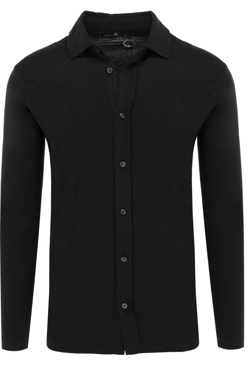 Marvelis Casual Modern Fit Jersey shirt zwart, Effen