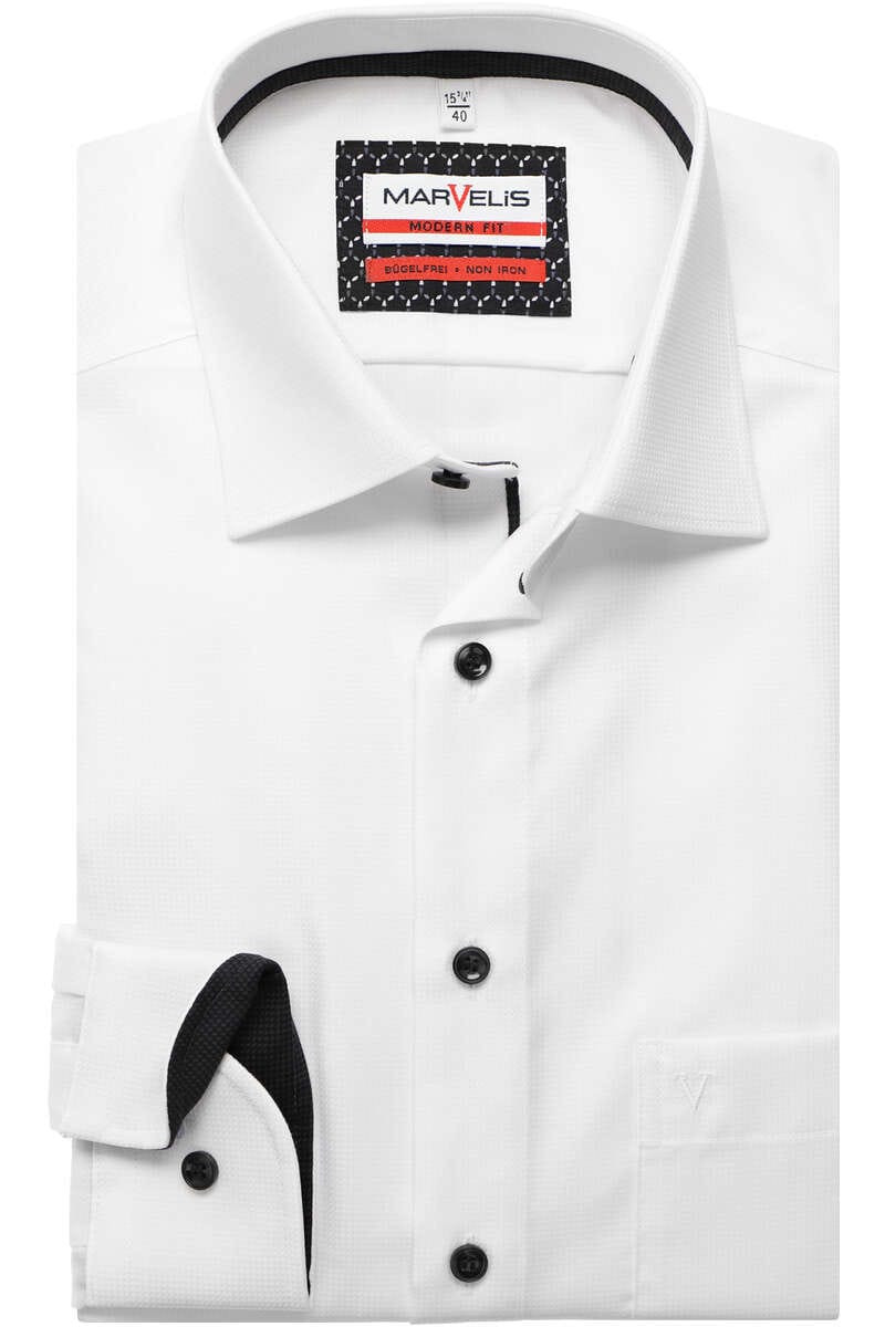 Marvelis Modern Fit Overhemd wit, Gestructureerd