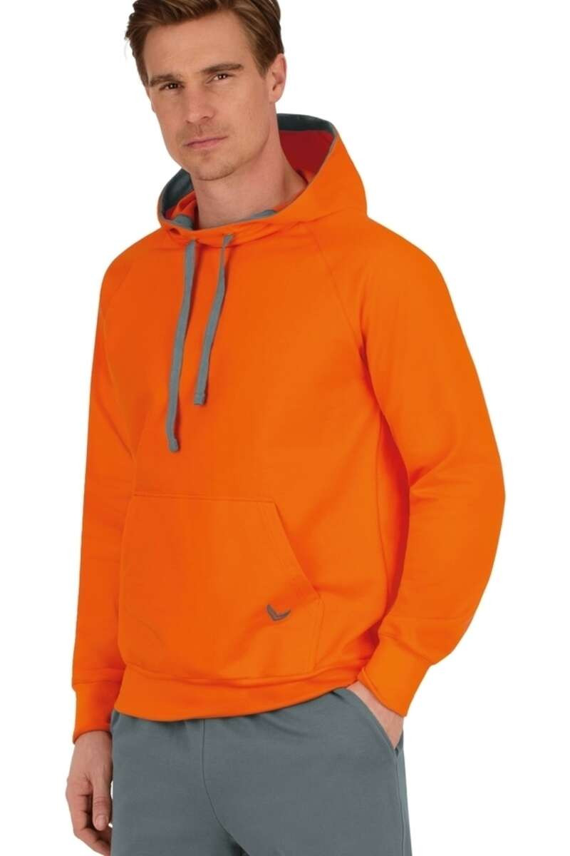 TRIGEMA Comfort Fit Hooded Sweatshirt mandarijn, Effen