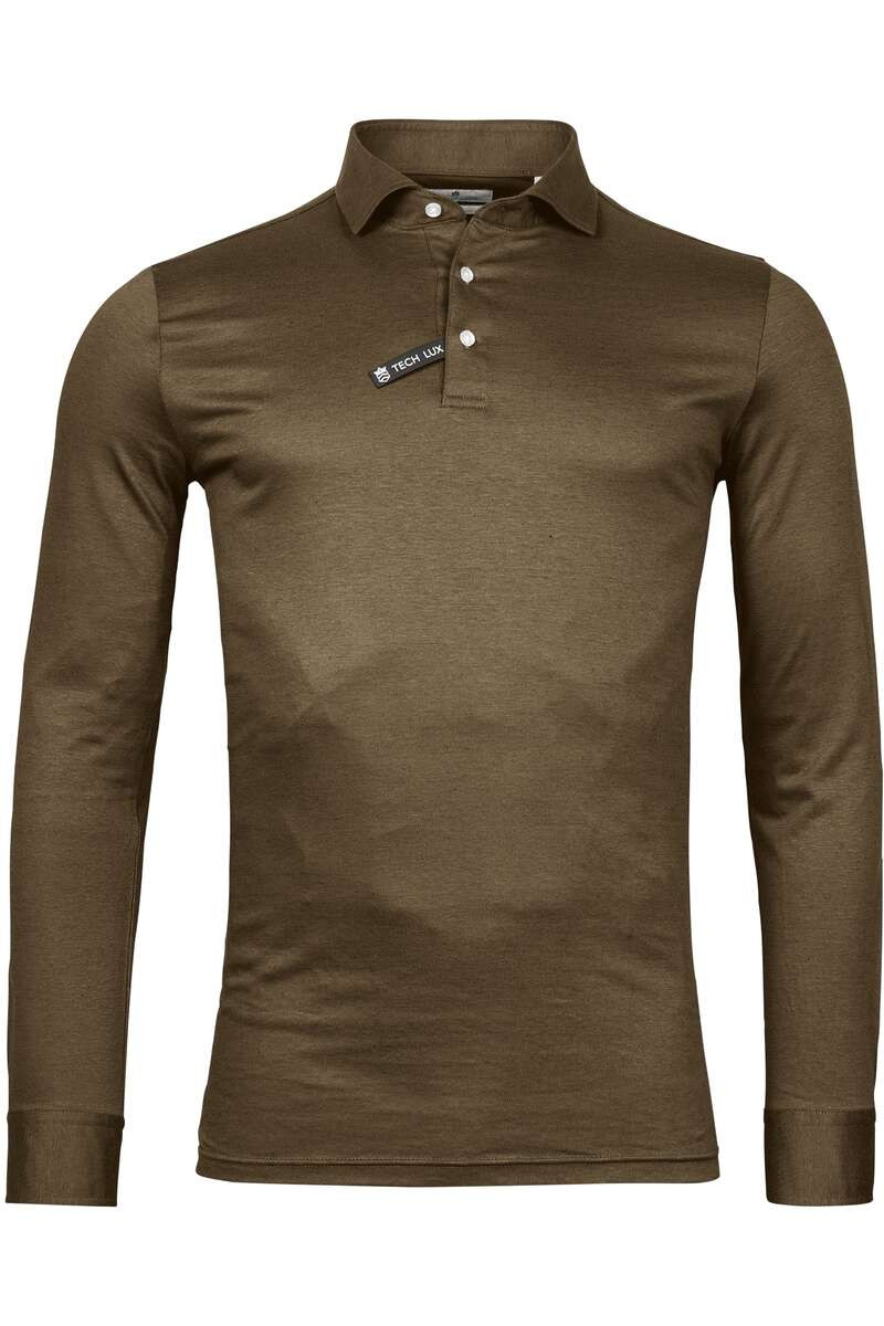 Thomas Maine Tailored Fit Polo shirt bruin, Effen