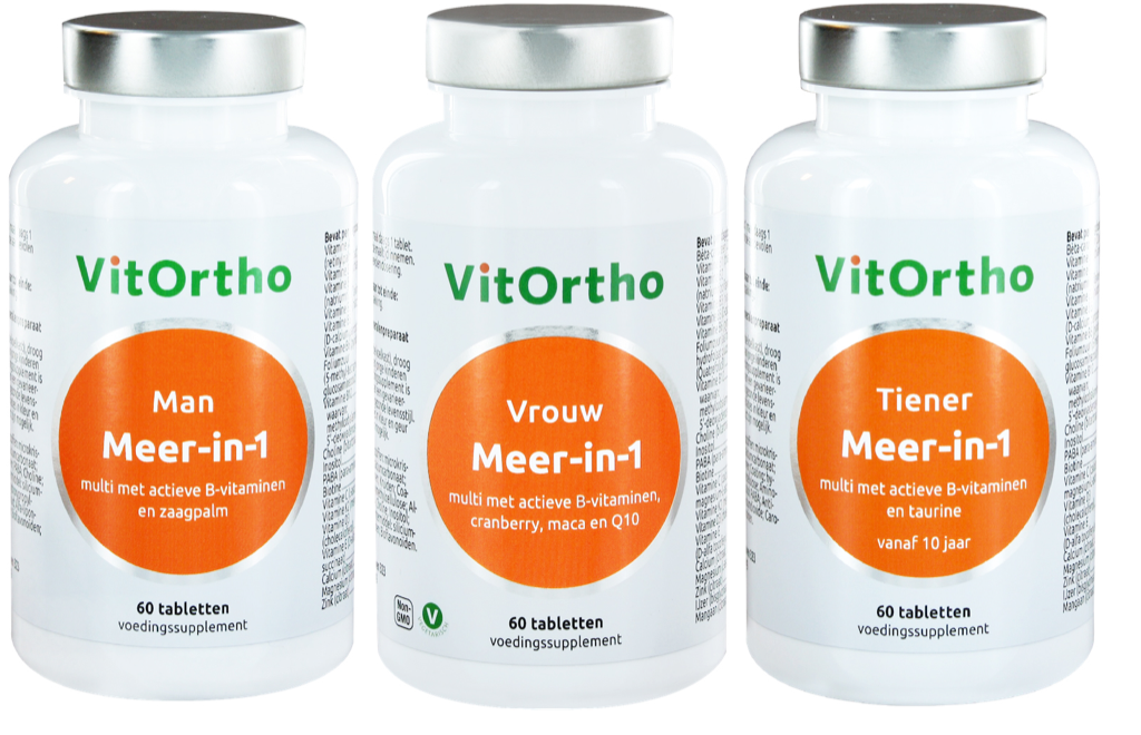 VitOrtho Meer-in-1 Man, Vrouw en Tiener Tabletten Combivoordeel