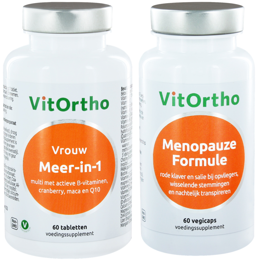 VitOrtho Meer-in-1 Vrouw Tabletten + Menopauze Formule Capsules