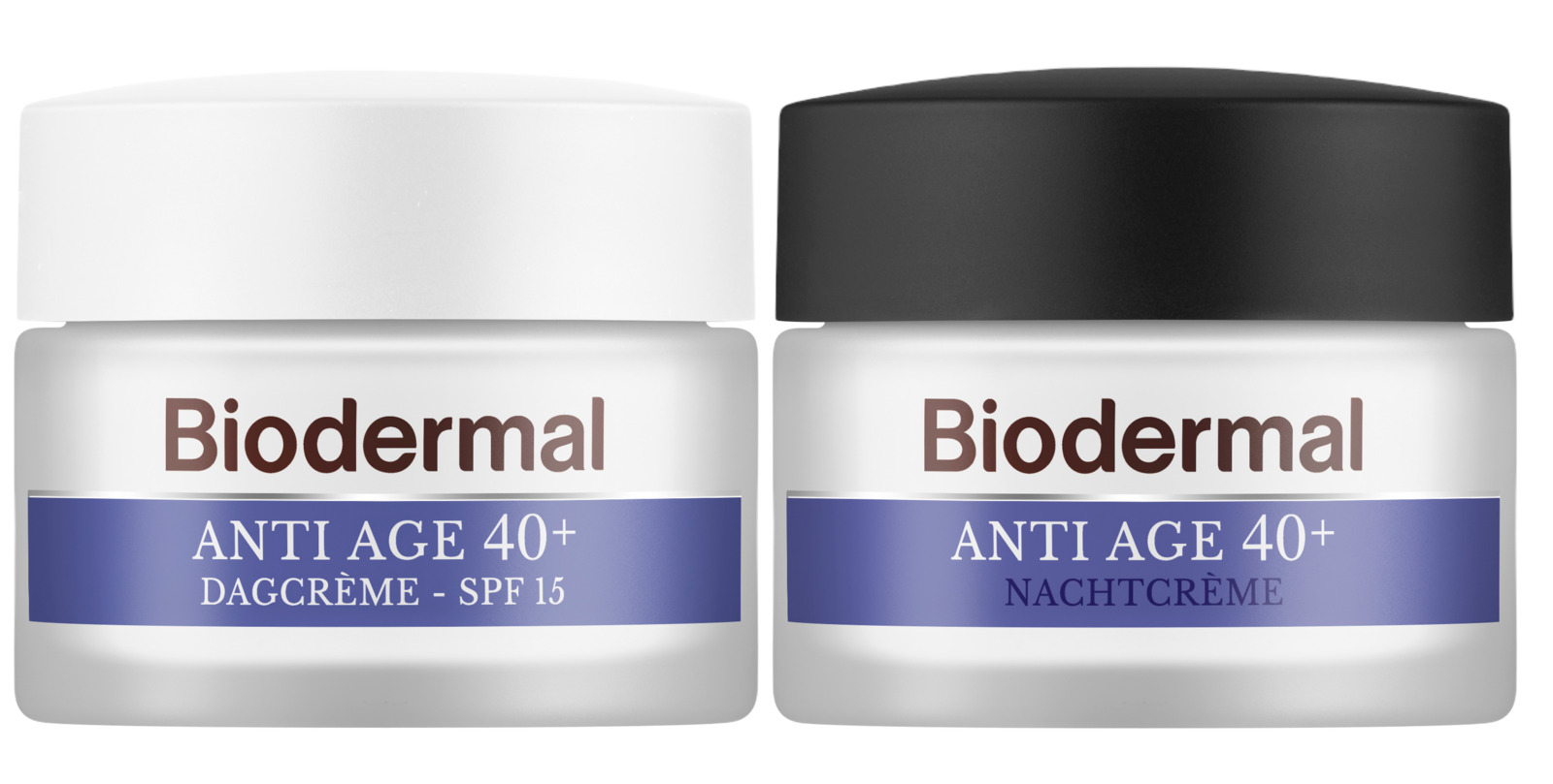 Combiset Biodermal Anti Age 40+ Gezichtsverzorgingsroutine - Dag- en Nachtcrème - 2 stuks