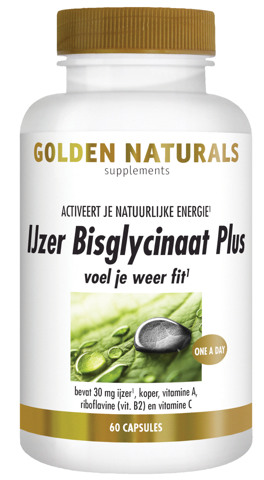 Golden Naturals Ijzer Bisglycinaat Plus Capsules