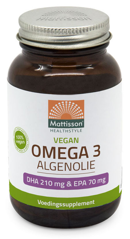 Mattisson HealthStyle Vegan Omega 3 Algenolie DHA 210mg & EPA 70mg Capsules