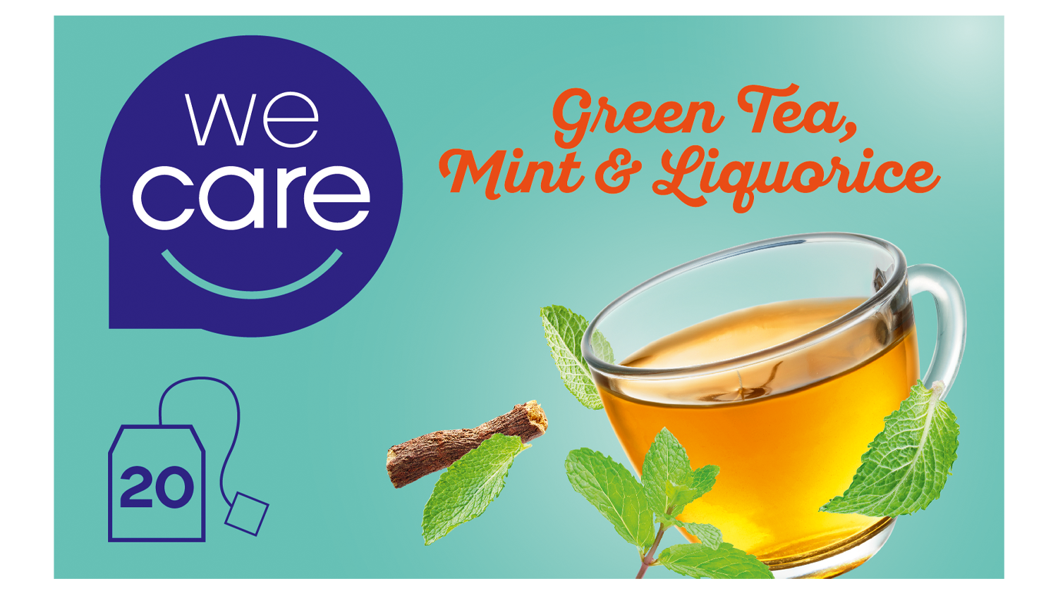 WeCare Afternoon Boost Tea - Groene Thee, Munt en Zoethout