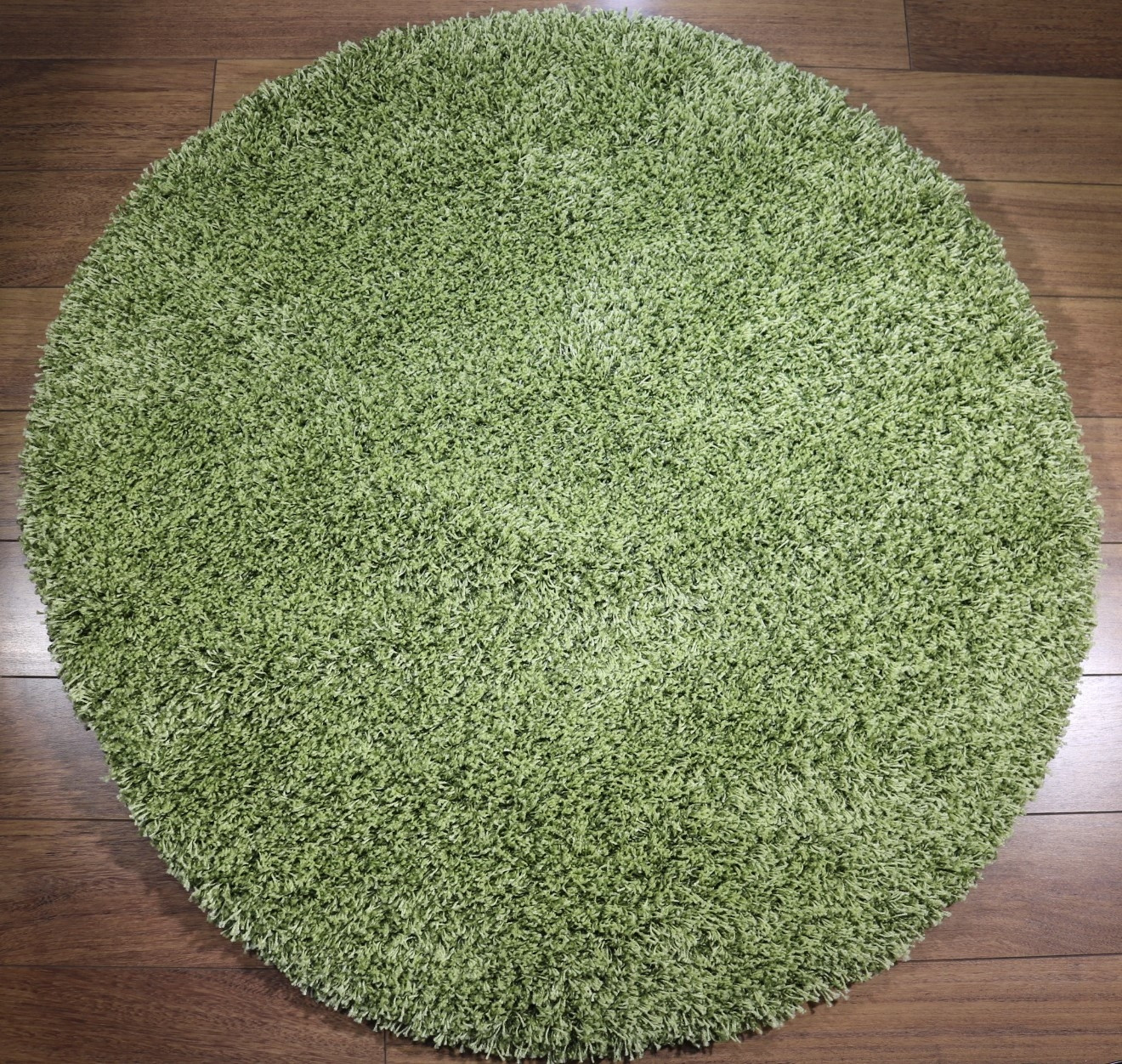Hoogpolig vloerkleed shaggy Plus 965 5cm hoogte - Groen 120 cm Round