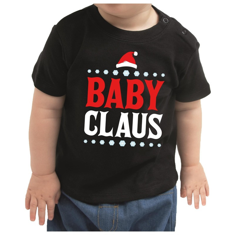 Kerstshirt Baby Claus zwart baby jongen/meisje