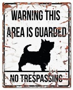 D&D - Waarschuwingsbord Square Terrier (wit)