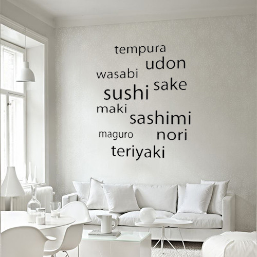 Tekststicker Sushi