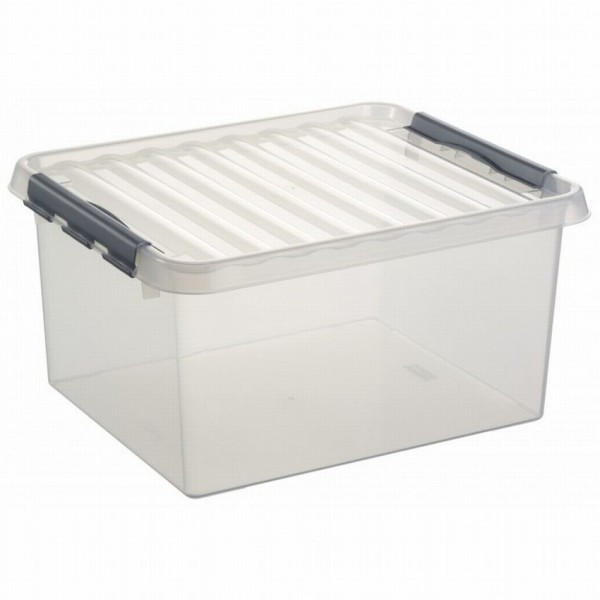 Sunware opbergbox Q-Line transparant 36 liter met deksel
