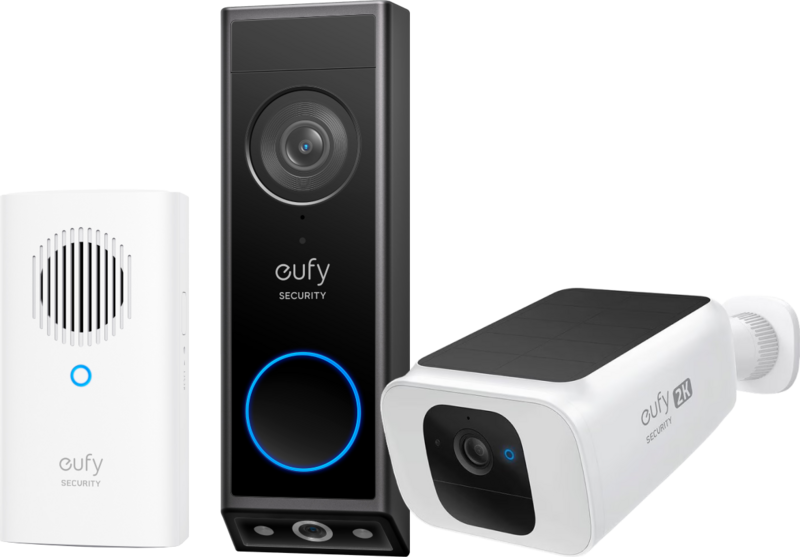 Eufy Video Doorbell E340 met Chime + Eufy Solocam S40 Solar 2K