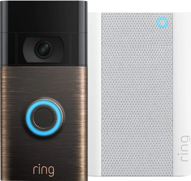 Ring Video Doorbell Gen. 2 Lichtbrons + Chime Pro