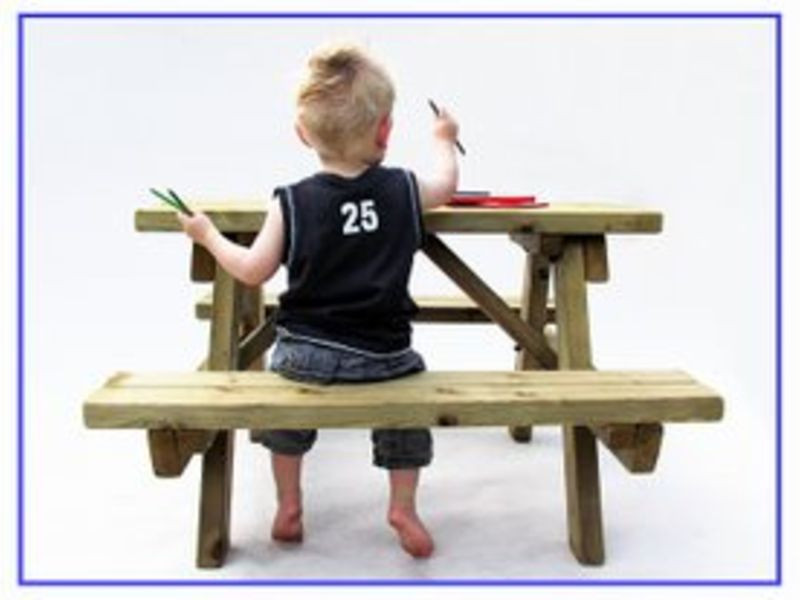 Picknicktafel kind Douglas hout | duurzame kinder picknicktafel 100 cm Gemonteerd