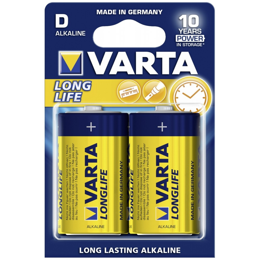 2 x Varta High Energy Alkaline Mono D batterijen