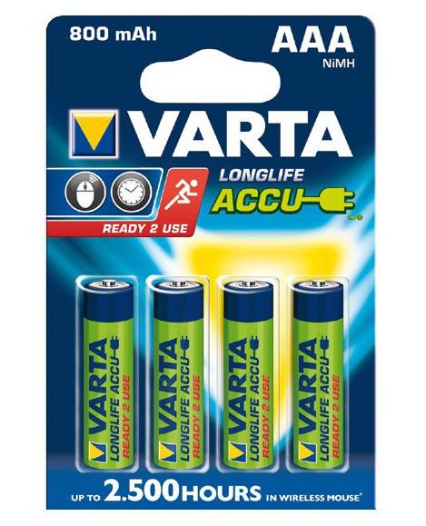 4 x AAA Varta Ready to use batterijen - 800mAh