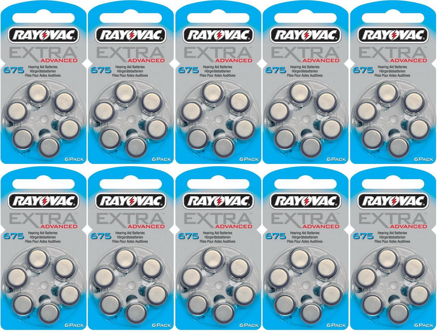 Rayovac gehoorapparaat batterijen - Type 675 - 10 x 6 stuks