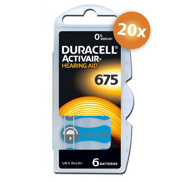 Voordeelpak Duracell gehoorapparaat batterijen - Type 675 (blauw) - 20 x 6 stuks