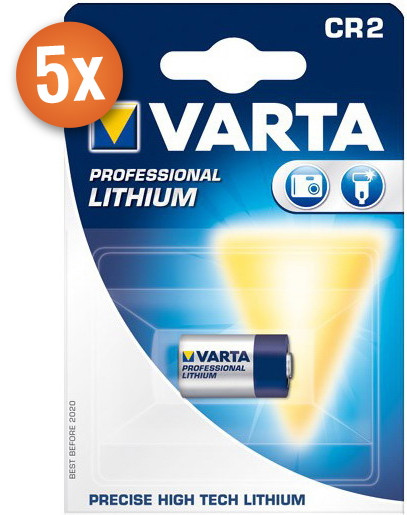 Voordeelpak van 5 x Varta Photo Lithium batterijen CR2