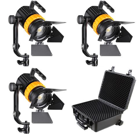 Falcon Eyes Bi-Color Mini LED Fresnel Set P-5AD-K3