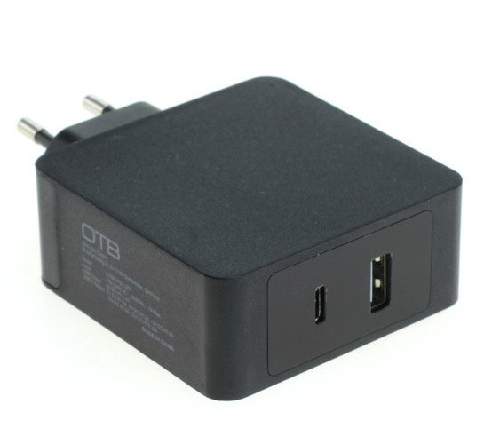 USB Dual netadapter - USB-C en USB - ondersteunt USB-PD (Power Delivery) - 57W