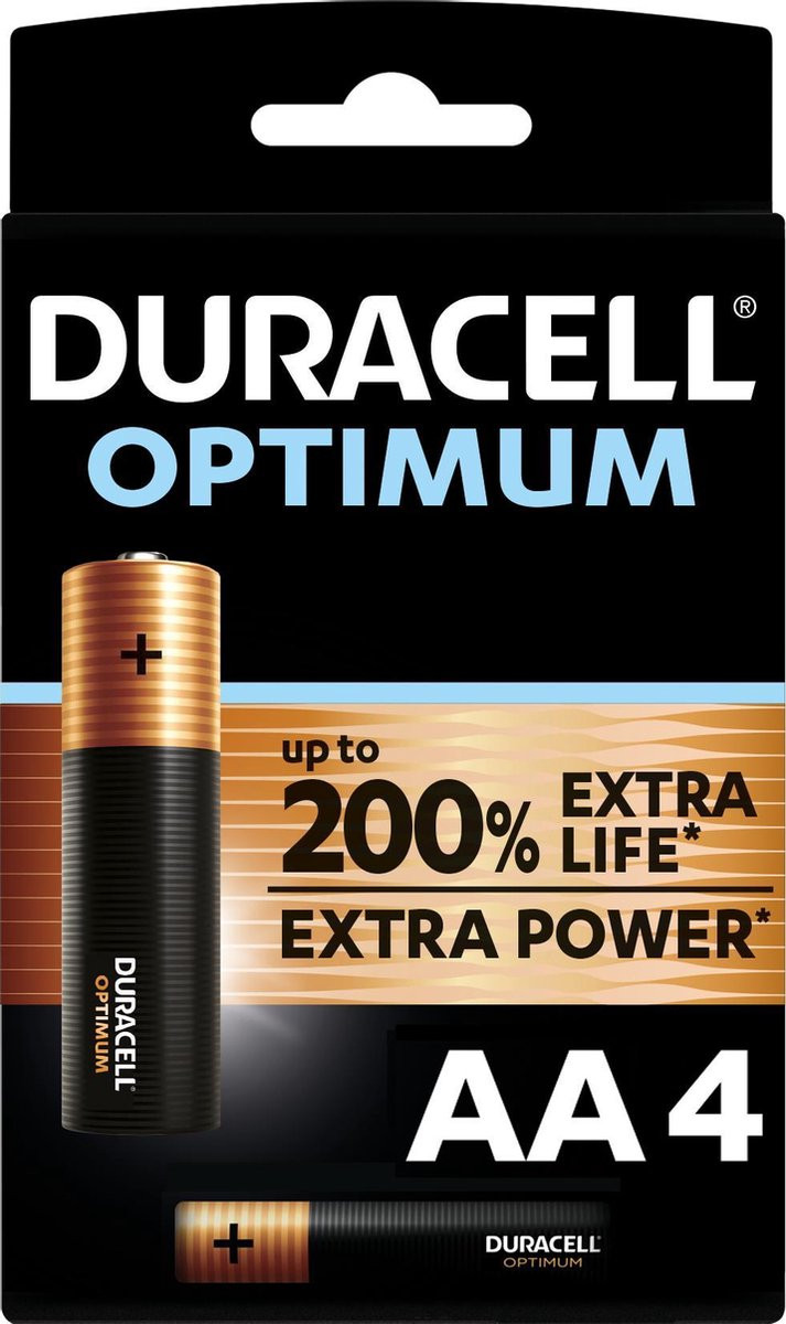 Duracell Optimum Alkaline AA batterijen - 4 stuks