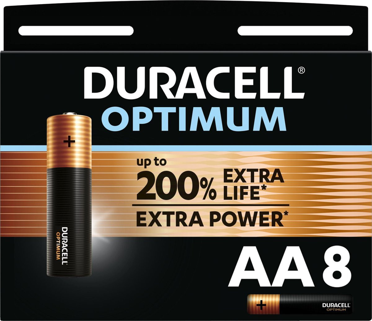 Duracell Optimum Alkaline AA batterijen - 8 stuks