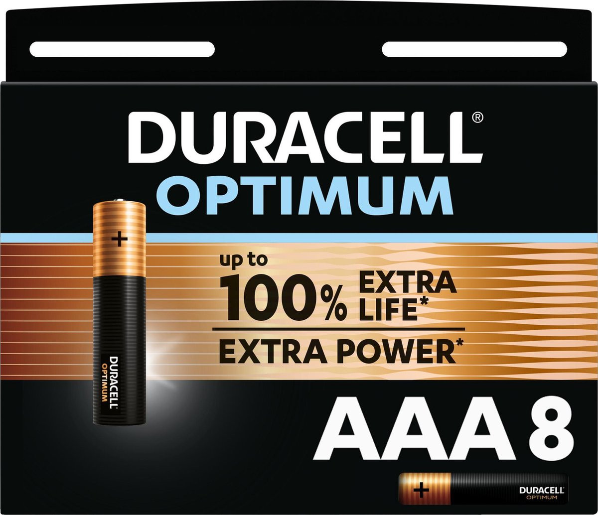 Duracell Optimum Alkaline AAA batterijen - 8 stuks